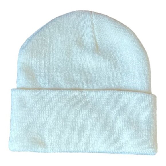 NY White Tossle Cap with Black Lettering, 8" x 8" - Picture 2 of 4